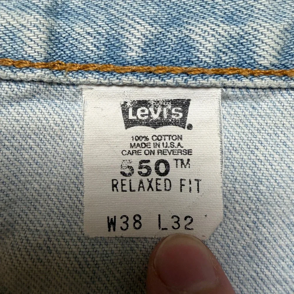 Vintage Levi's 550 Jean Shorts Mens 38 Blue Relaxed Fit Cut Off Made in USA